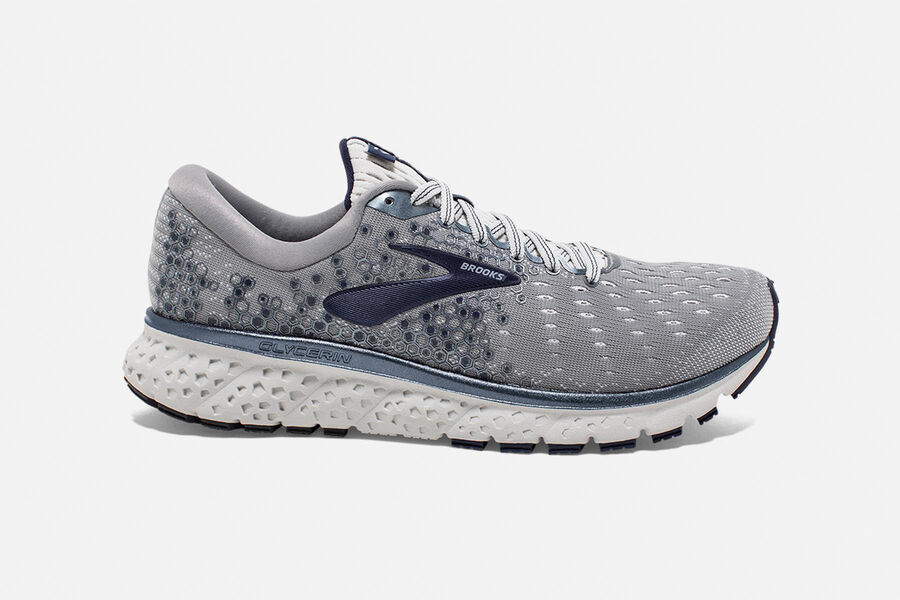 Zapatillas Running Brooks Glycerin 17 Hombre Gris/Azul Marino/Blancas Baratas RMFY18047